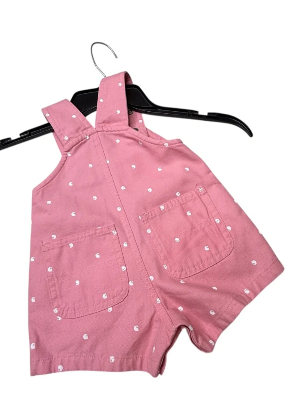Carhartt Rose Pink White Polka Dots Ruffle Pocket Shortails